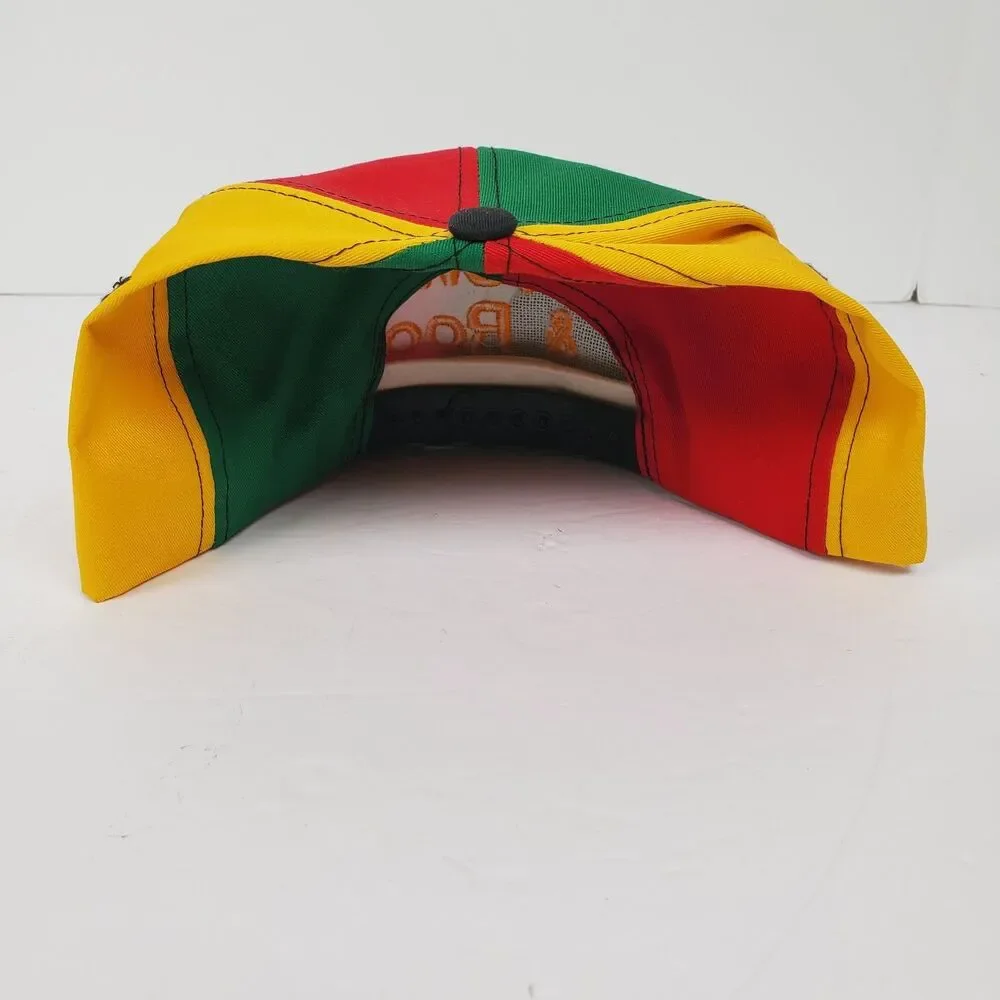 Vintage 1990s Colorbock Rasta Snapback Hat Brown & Root Oilfield Oil & Gas